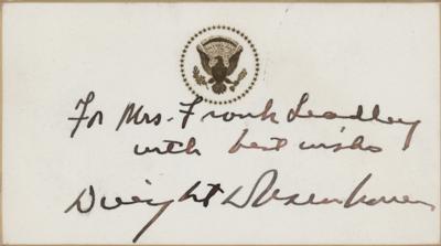 Lot #78 Dwight D. Eisenhower Signed Presidential Card - Image 1