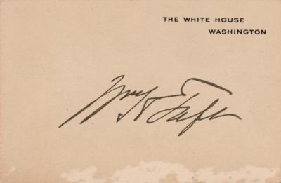 Lot #142 William H. Taft Signed White House Card - Image 1