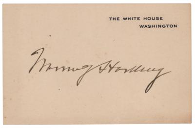 Lot #86 Warren G. Harding Signed White House Card - Image 1