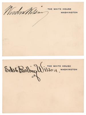 Lot #164 Woodrow and Edith Wilson (2) Signed White House Cards - Image 1