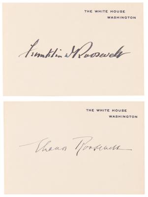 Lot #127 Franklin and Eleanor Roosevelt (2) Signed White House Cards - Image 1