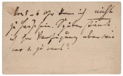 Lot #557 Johannes Brahms Handwritten Note on Calling Card - Image 2