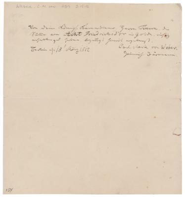 Lot #609 Carl Maria von Weber Autograph Letter Signed - Image 1