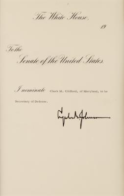 Lot #41 Lyndon B. Johnson (3) Documents Signed as President - The Historic Nomination and Appointment of Clark Clifford as the Secretary of Defense - Image 5