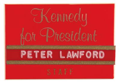 Lot #732 Peter Lawford: Robert F. Kennedy for President Staff Badge - Image 1