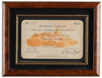 Lot #133 Franklin D. Roosevelt Inauguration Pass, Issued to a Presidential Elector - Image 2