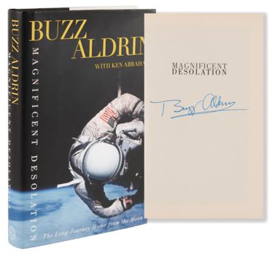 Lot #414 Buzz Aldrin Signed Book - Magnificent Desolation - Image 1