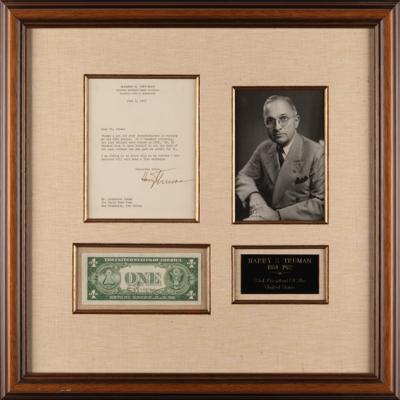 Lot #34 Harry S. Truman (2) Signed Items - One-Dollar Bill and Typed Letter - Image 1