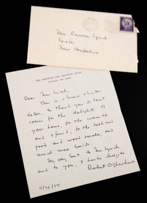 Lot #222 Robert Oppenheimer Autograph Letter