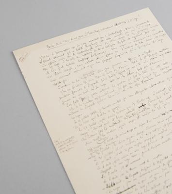 Lot #5043 Louis Pasteur Handwritten Manuscript on