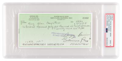 Lot #5090 Google: Larry Page and Sergey Brin Signed Check to King Star Computers - PSA MINT 9 - Image 1