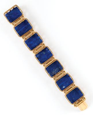 Lot #5021 Edwin Booth Family Collection: 14K Gold and Lapis Lazuli Bracelet - Image 3