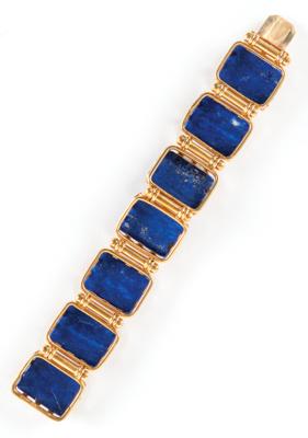 Lot #5021 Edwin Booth Family Collection: 14K Gold and Lapis Lazuli Bracelet - Image 4