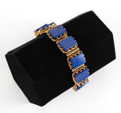 Lot #5021 Edwin Booth Family Collection: 14K Gold and Lapis Lazuli Bracelet - Image 5