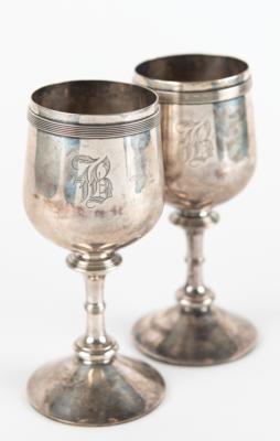 Lot #5023 Edwin Booth Family Collection: Two Sterling Silver Chalices, Engraved "B" - Image 1