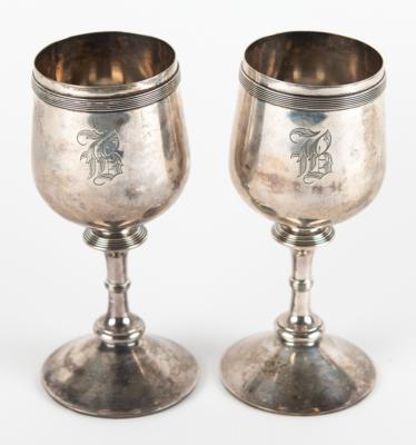 Lot #5023 Edwin Booth Family Collection: Two Sterling Silver Chalices, Engraved "B" - Image 2