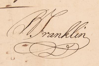 Lot #5002 Benjamin Franklin Document Signed for "firewood for the Pennsylvania guards" - Image 2