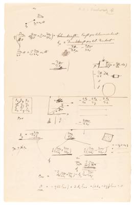 Lot #5045 Albert Einstein Extremely Rare Handwritten Working Scientific Notes on Relativity (c. 1912–1915) - Image 1