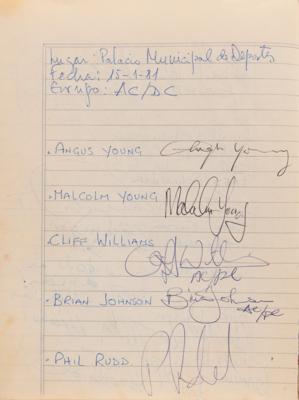 Lot #5081 Rock and Roll 1980s Autograph Book with Bob Dylan, The Clash, AC/DC, Ramones, and  (200+) More - Image 4