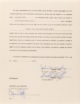 Lot #5074 Buddy Holly and Norman Petty Signed Publishing Contract for 'I Know I’ll Have the Blues Again' - Image 2