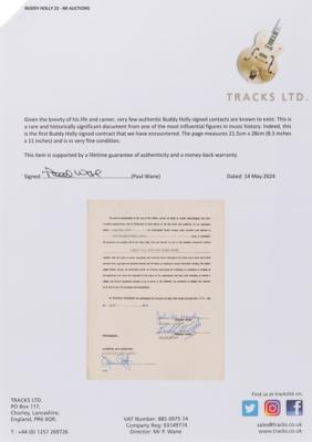 Lot #5074 Buddy Holly and Norman Petty Signed Publishing Contract for 'I Know I’ll Have the Blues Again' - Image 4