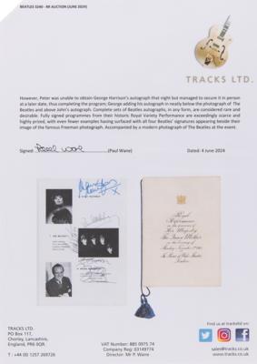 Lot #5077 Beatles Signed 1963 Royal Performance Program - Image 10