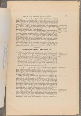 Lot #5025 Andrew Johnson Document Signed as President, Proclaiming a "Treaty with Comanche Bands and Kiowa Tribe of Indians" - Image 2