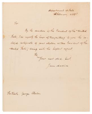 Lot #5011 James Madison Letter Signed to George Clinton, Affirming His Election as Vice President - Image 2