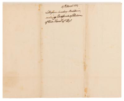 Lot #5011 James Madison Letter Signed to George Clinton, Affirming His Election as Vice President - Image 3