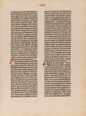 Lot #5038 Gutenberg Bible Leaf (c. 1452/1454) Printing Micah's Messianic Prophecy - Rare Page from the First Printed Book in the West - Image 2