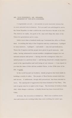 Lot #5035 John F. Kennedy Signed 1963 State of the Union Typed Manuscript - Image 4