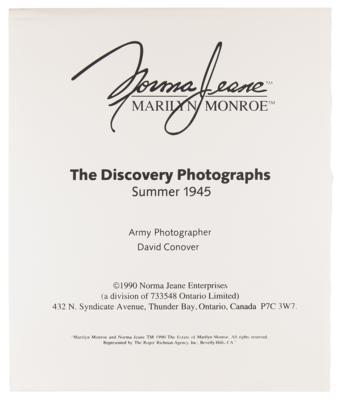 Lot #5091 Marilyn Monroe: David Conover Limited Edition Suite of (18) Photographic Prints - ‘Norma Jeane / Marilyn Monroe: The Discovery Photographs, Summer 1945’ - Image 5