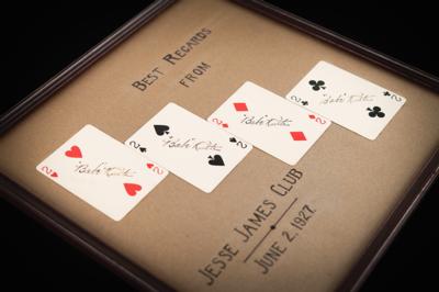 Lot #5097 Babe Ruth (4) Signed 'Jesse James Club' Playing Cards from 1927, Presented to the Owner of the Legendary Semi-Pro Baseball Club, the Doherty Silk Sox - Image 1