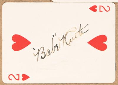 Lot #5097 Babe Ruth (4) Signed 'Jesse James Club' Playing Cards from 1927, Presented to the Owner of the Legendary Semi-Pro Baseball Club, the Doherty Silk Sox - Image 3