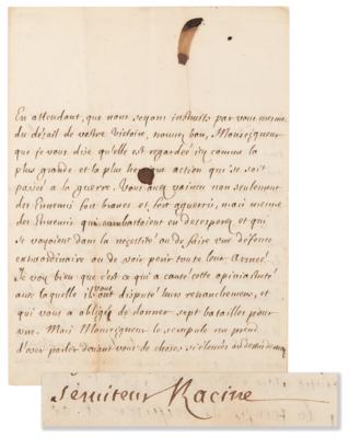 Lot #5061 Jean Racine Autograph Letter Signed on