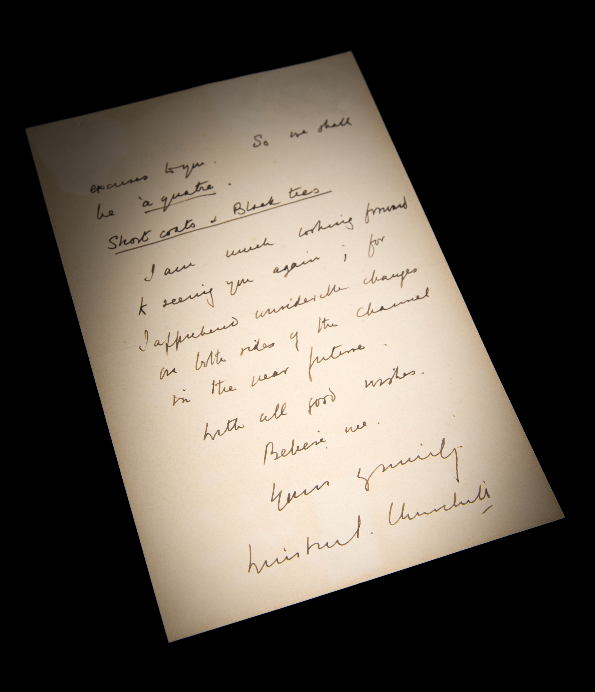 Lot #5066 Winston Churchill Autograph Letter Signed, Predicting Political Upheaval in Europe: "I apprehend considerable change on both sides of the Channel in the near future" - Image 1