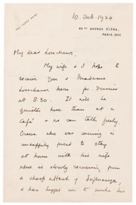 Lot #5066 Winston Churchill Autograph Letter Signed, Predicting Political Upheaval in Europe: "I apprehend considerable change on both sides of the Channel in the near future" - Image 2