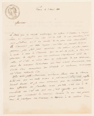 Lot #5070 Franz Joseph Haydn Letter Signed, Declining Membership in the Société Académique des Enfants d’Apollon - Image 2