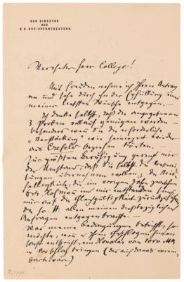 Lot #5073 Gustav Mahler Autograph Letter Signed,