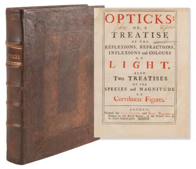 Lot #5040 Isaac Newton: Opticks: or, a Treatise of the Reflexions, Refractions, Inflexions and Colours of Light (First Edition, 1704) - Image 1