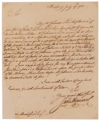 Lot #5004 John Hancock Revolutionary War-Dated Autograph Letter Signed as Governor of Massachusetts - Image 2