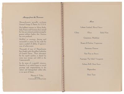 Lot #5068 George S. Patton Signed Homecoming Copley Plaza (Boston) Dinner Program - June 7, 1945 - Image 3