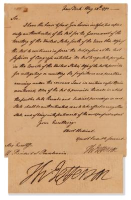 Lot #5009 Thomas Jefferson Letter Signed as Secretary of State, Addressed from New York to Thomas Mifflin, President of Pennsylvania (May 1790) - Image 1