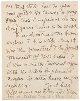 Lot #5030 Woodrow Wilson: Family Correspondence Archive with President Wilson's 1917 'War Message' Cue Cards, Letters by Woodrow Wilson, Edith Bolling Wilson, and Others - 125+ Pieces - Image 14