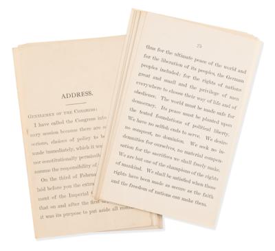 Lot #5030 Woodrow Wilson: Family Correspondence Archive with President Wilson's 1917 'War Message' Cue Cards, Letters by Woodrow Wilson, Edith Bolling Wilson, and Others - 125+ Pieces - Image 5