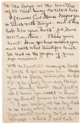 Lot #5030 Woodrow Wilson: Family Correspondence Archive with President Wilson's 1917 'War Message' Cue Cards, Letters by Woodrow Wilson, Edith Bolling Wilson, and Others - 125+ Pieces - Image 9