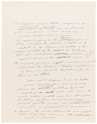 Lot #5067 Charles de Gaulle Handwritten Manuscript on Hitler and World War II: "The admirable British resolve, personified by the great Churchill, gave the world time to pull itself together...We know what Hitler remains capable of" - Image 1