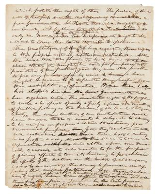 Lot #6 William Henry Harrison Handwritten Manuscript on Rights and Slavery - Image 1