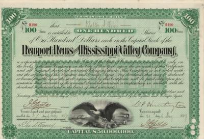 Lot #281 Collis P. Huntington Signed Stock Certificate - Image 1