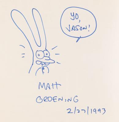 Lot #552 Matt Groening Signed Book with Sketch - Akbar & Jeff's Guide to Life - Image 2